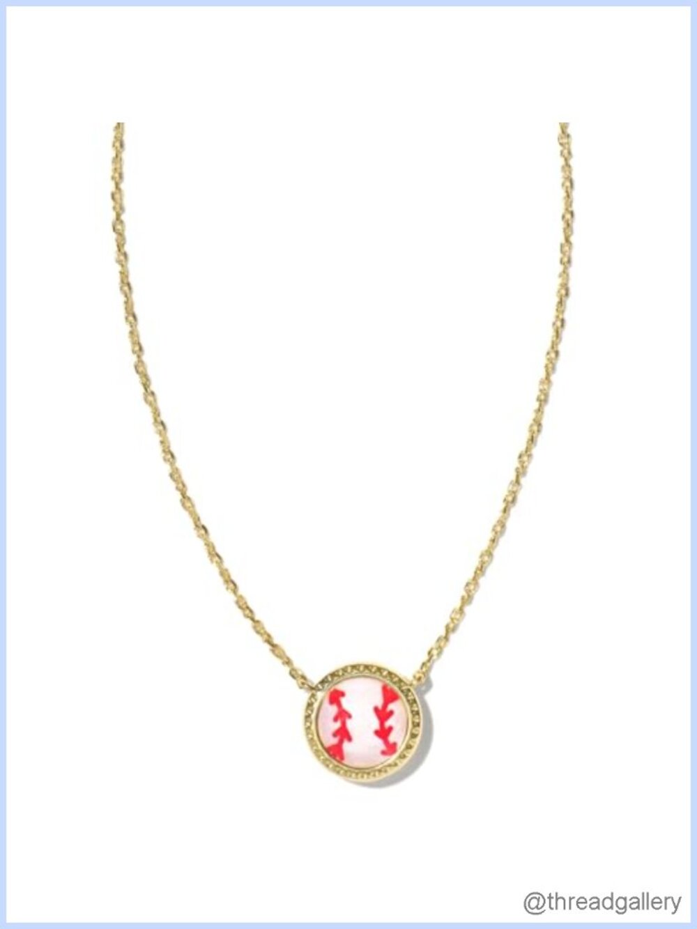 Kendra Scott Baseball Short Pendant Necklace 14k Gold-Plated